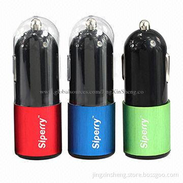 Car charger for iPhone4/5, lipstick shape with LED indicator